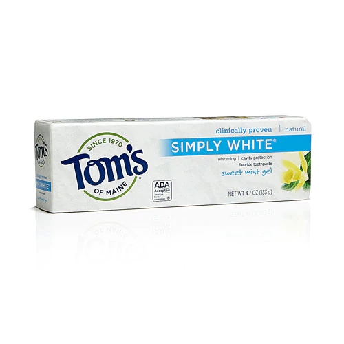 Pasta de Dente Natural Tom's of Maine Simply White Gel Menta Doce com Flúor 133g