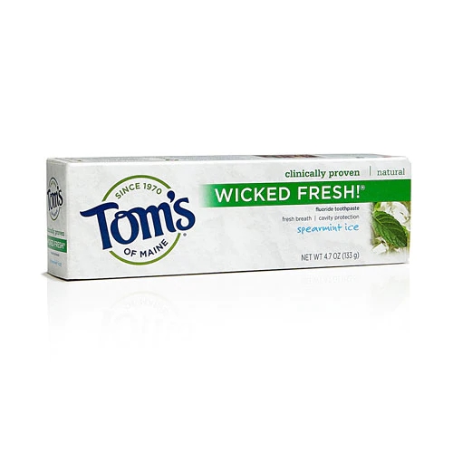 Pasta de Dente Natural Tom's of Maine Wicked Fresh Spearmint Ice com Flúor 133g - Refrescância Duradoura