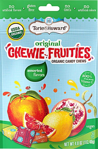Bala Orgânica Torie & Howard Chewie Fruities Sortidas - 113g