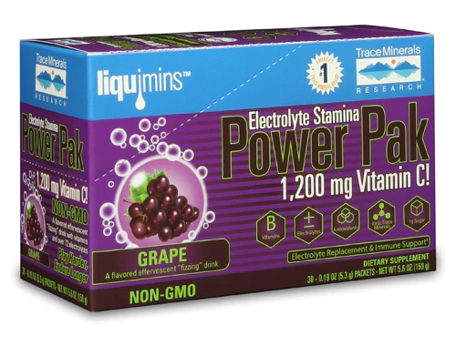 Trace Minerals Research Electrolyte Stamina Power Pak Uva - 30 Sachês