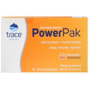 Trace Minerals Research Electrolyte Stamina Power Pak Laranja - 30 Sachês