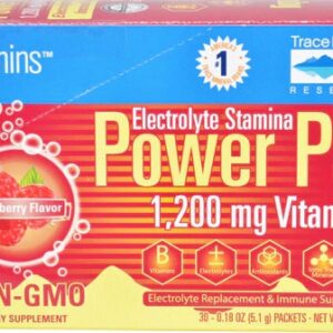 Trace Minerals Research Electrolyte Stamina Power Pak Sabor Framboesa - 30 Sachês