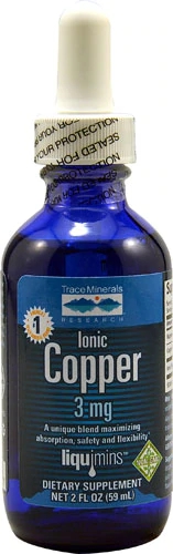 Trace Minerals Research Cobre Iônico - 3mg (90ml) - Suplemento para Imunidade e Energia