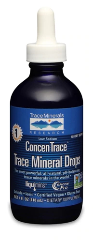Trace Minerals ConcenTrace® Gotas de Minerais 100% Naturais Baixo Sódio - 118ml