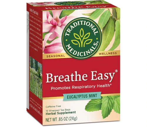 Chá Ervas Breathe Easy Traditional Medicinals - 16 Sachês Orgânicos