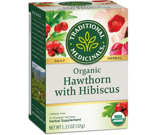 Chá Orgânico Tradicional Medicinals Espinheiro-Alvar com Hibisco - 16 Sachês (24g)