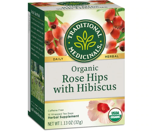 Chá de Rosa Mosqueta com Hibisco Orgânico Traditional Medicinals - 16 Sachês (Aprox. 30g)