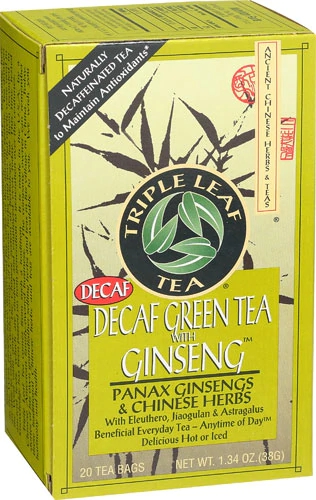 Chá Verde Descafeinado com Ginseng Triple Leaf Tea 20 Saquinhos (20g)