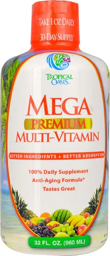 Tropical Oasis Mega Premium Multivitamínico Líquido 946ml - Energia e Bem-Estar