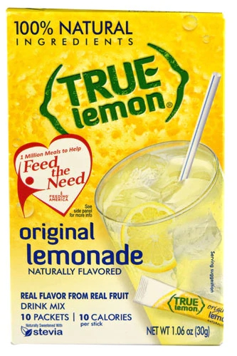 True Citrus True Lemon Water Enhancer Mix Limonada Original - 10 Sachês (aprox. 19g)