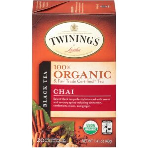 Comprar twinings 100% organic black tea chai -- 20 tea bags preço no brasil beverages black tea food & beverages suplementos em oferta tea suplemento importado loja 85 online promoção -