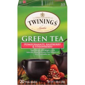Chá Verde Twinings Romã, Framboesa e Morango - 20 Sachês 40g