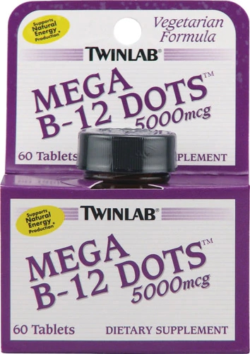 Twinlab Mega B-12 Dots™ -- 5000 mcg - 60 Tablets