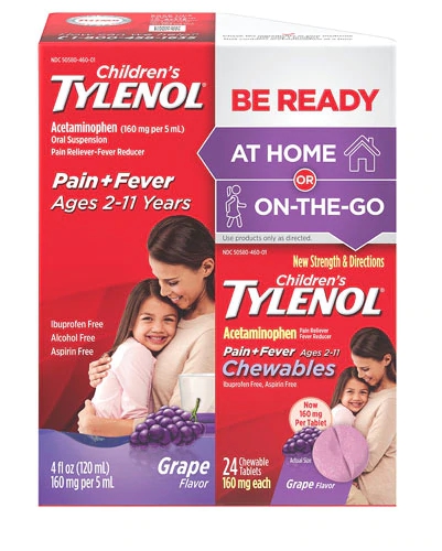 Tylenol para Crianças (2-11 anos) Sabor Uva - 1 Embalagem (Alívio de Dor e Febre)