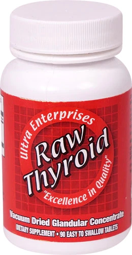 Ultra Glandulars Thyroid Raw - Suplemento de Glândula Tireoide Bovina 90 Tablets
