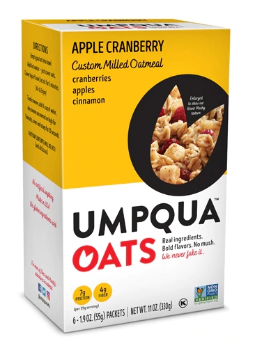 Mingau de Aveia Umpqua Oats Insane Grains Maçã Canela Crocante com Quinoa e Chia - 6 Pacotes (aprox. 256g)