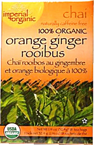 Chá Orgânico Imperial Uncle Lee Laranja Gengibre Rooibos - 18 Saquinhos