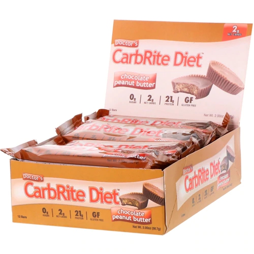 Barra de Proteína Universal Nutrition Doctor's CarbRite Diet Chocolate Peanut Butter - 12 Barras (Aprox. 60g cada)
