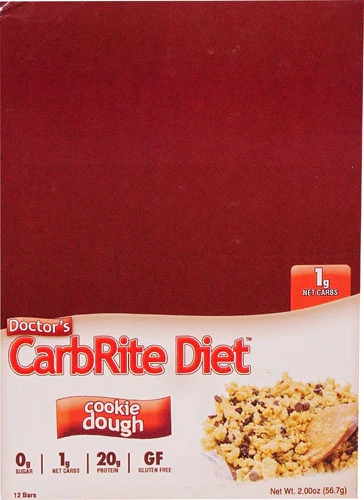 Barra de Proteína Universal Nutrition Doctor's CarbRite Diet Cookie Dough - 12 Unidades (Aprox. 660g)