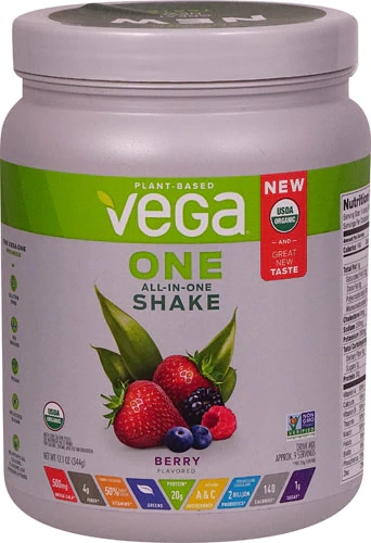 Vega One Shake Orgânico Berry - Suplemento Alimentar Completo - 9 Porções