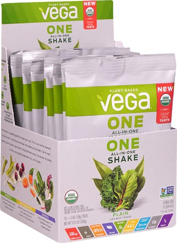 Vega One Shake Orgânico Tudo em Um Sabor Neutro - 10 Sachês (Aprox. 340g)