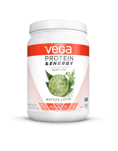 Vega Protein & Energy Matcha Latte - 15 Porções com 3g de Óleo MCT