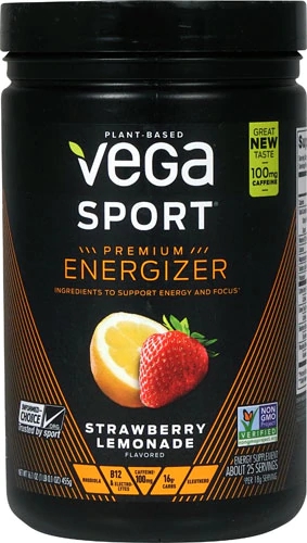 Vega Sport Energizer Morango Limonada - 25 Doses - Energia e Performance