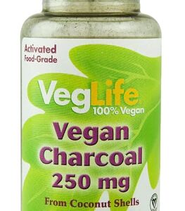 VegLife Vegan Charcoal - Carvão Ativado 250mg - 60 Cápsulas Veganas