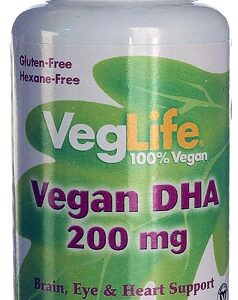 VegLife Vegan DHA - 200mg de Ácido Docosahexaenoico - 50 Softgels Veganos