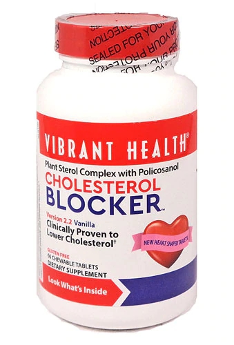 Vibrant Health Cholesterol Blocker 60 Comprimidos Mastigáveis - Controle de Colesterol Natural