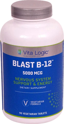 Vita Logic Blast B-12™ 5000 mcg - 90 Comprimidos Vegetarianos: Energia e Bem-Estar Otimizados