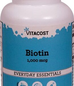 Biotina Vitacost 1000mcg - 100 Comprimidos para Cabelos, Pele e Unhas Fortes
