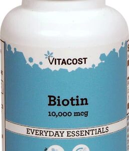 Vitacost Biotina 10000 mcg - 100 Comprimidos para Cabelos, Pele e Unhas
