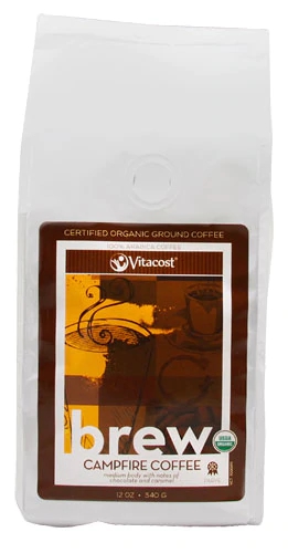 Café Torrado e Moído Vitacost Brew Campfire 100% Arábica Orgânico Certificado - 340g