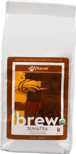 Café Orgânico Sumatra Arabica Moído Vitacost Brew - 340g