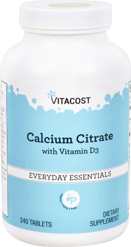 Vitacost Cálcio Citrato 1000mg com Vitamina D3 - 240 Comprimidos