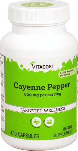 Pimenta Caiena Vitacost 600mg - 180 Cápsulas: Potencialize Sua Saúde e Bem-Estar