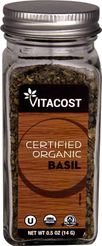 Manjericão Orgânico Certificado Vitacost - 14g (0.5 oz) - Tempero Natural Puro