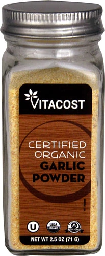 Alho em Pó Orgânico Certificado Vitacost - 70g - Puro e Natural