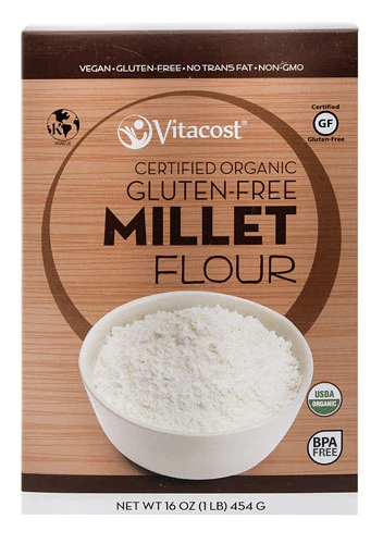 Vitacost Certified Organic Gluten Free Millet Flour -- 16 oz
