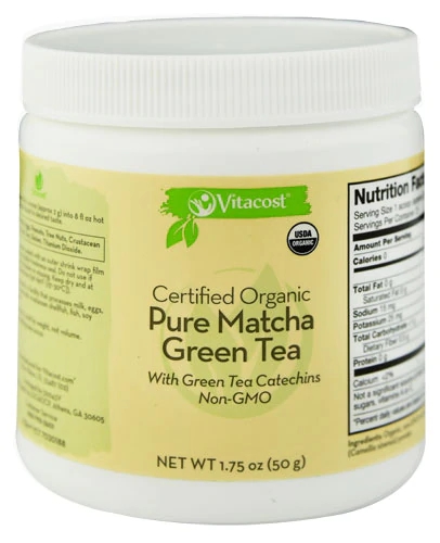 Matcha Orgânico Vitacost Certificado - 50g - Chá Verde Puro e Não Transgênico