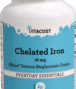 Vitacost Ferro Quelado com Albion® - 18mg - 120 Cápsulas para Energia e Bem-Estar
