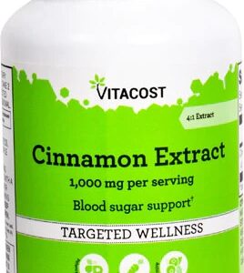 Extrato de Canela Vitacost 1000mg - 80 Comprimidos - Suporte ao Bem-Estar