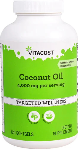 Óleo de Coco Vitacost - 4000 mg por Dose - 120 Cápsulas Softgel