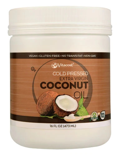 Óleo de Coco Extra Virgem Vitacost Prensado a Frio - 473ml - Não Transgênico e Sem Glúten