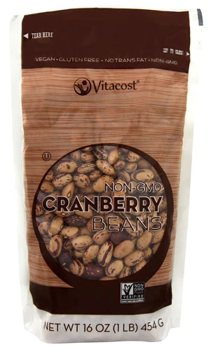 Feijão Cranberry Vitacost 454g - Não OGM e Sem Glúten
