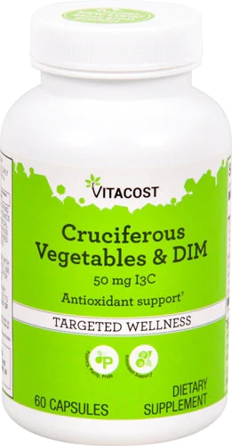Vitacost Cruciferous Vegetables & DIM - 60 Cápsulas: Saúde Intestinal e Detoxificação