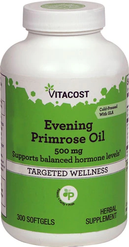 Óleo de Prímula Vitacost Cold Pressed com GLA - 500mg - 300 Cápsulas Gelatinosas