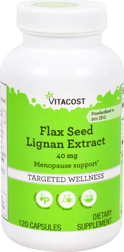 Extrato de Lignana de Linhaça Vitacost 40 mg - 120 Cápsulas