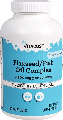 Vitacost Flaxseed/Fish Oil Complex Ômega 3, 6, 9 - 2500mg - 120 Cápsulas Gelatinosas